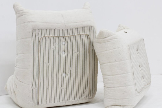 Image 1 of Vintage Togo fauteuil met poef 1980s Michel Ducaroy Ligne Roset