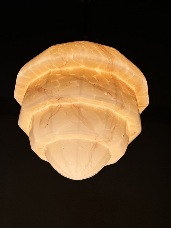 Image 1 of Lampada a sospensione marmorizzata Art Déco