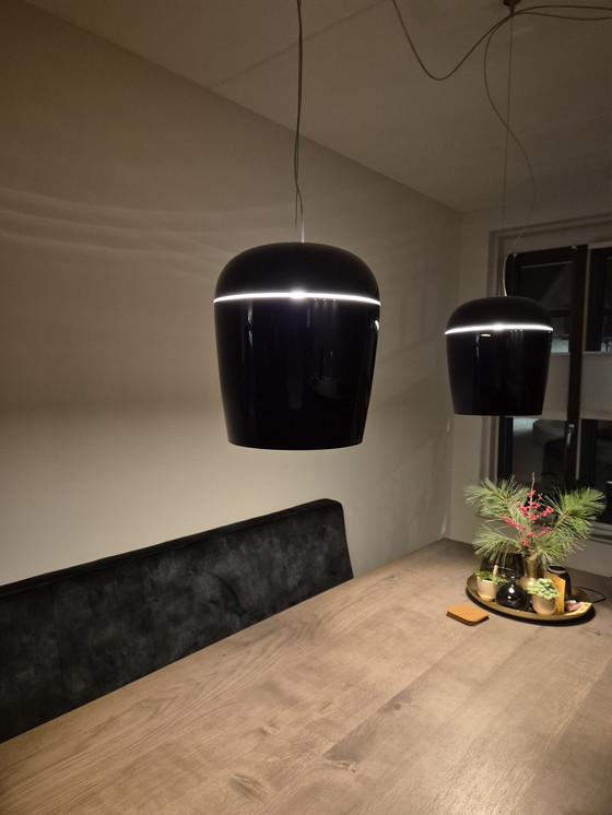 Image 1 of Black glass pendant lamps from Tiara by Prandi