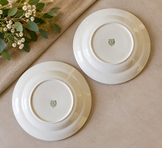 Boch Frères La Louvière piatti, bianchi con bordo decorativo, Stoviglie, Porcellana, Bianco, Klassiek (foto 3 di 5)
