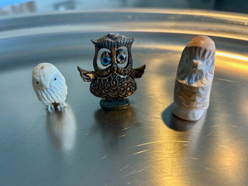 Collection of Owls For Display Case or Letter Box