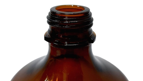 Image 1 of Vintage Large Amber Glass Chemistry/Apothecary Bottle