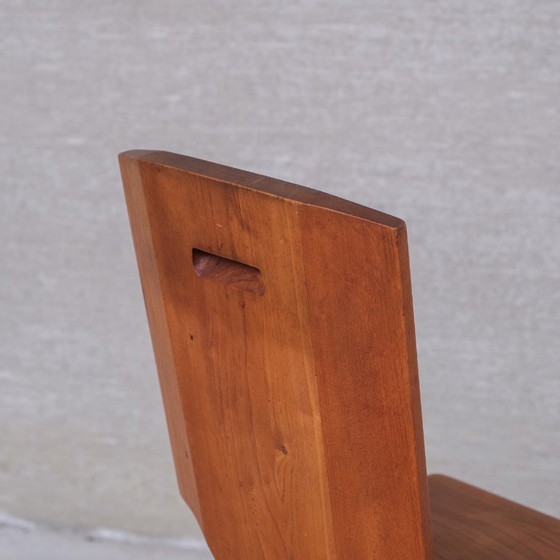 Image 1 of Set di 8 sedie da pranzo in olmo francese di metà secolo Pierre Chapo S28