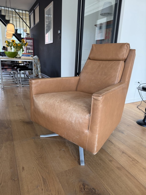 Linteloo Leren Draaifauteuil – Cognac – Met Mooi Patina Je – draaistoelen, Leather (photo 2 of 5)
