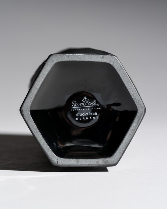 Image 1 of Vintage ROSENTHAL WERNER UHL Vase Duo Bisque Porcelaine Noire PISA 20 cm & 23 cm