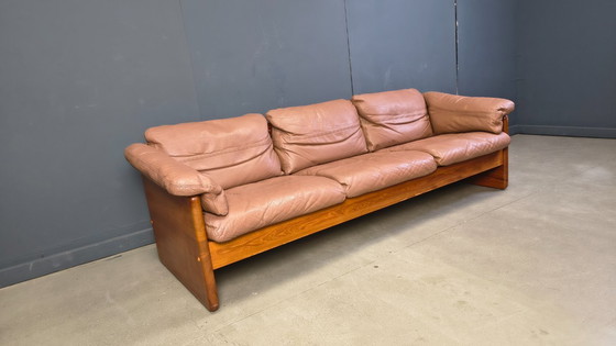 Image 1 of Canapé 3 places en cuir et teck danois, par Mikael Laursen, années 1970
