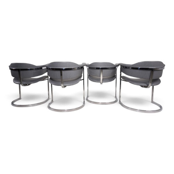 Set van 4 eetkamerstoelen van Vittorio Introini voor Mario Sabot, 1970 – Leather (photo 5 of 19)