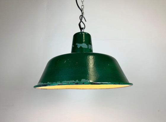 Image 1 of Green Industrial Factory Pendant Lamp, 1960s