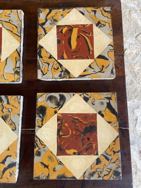 Image 1 of Set di 6 piastrelle francesi d'epoca, anni '30-'40 circa