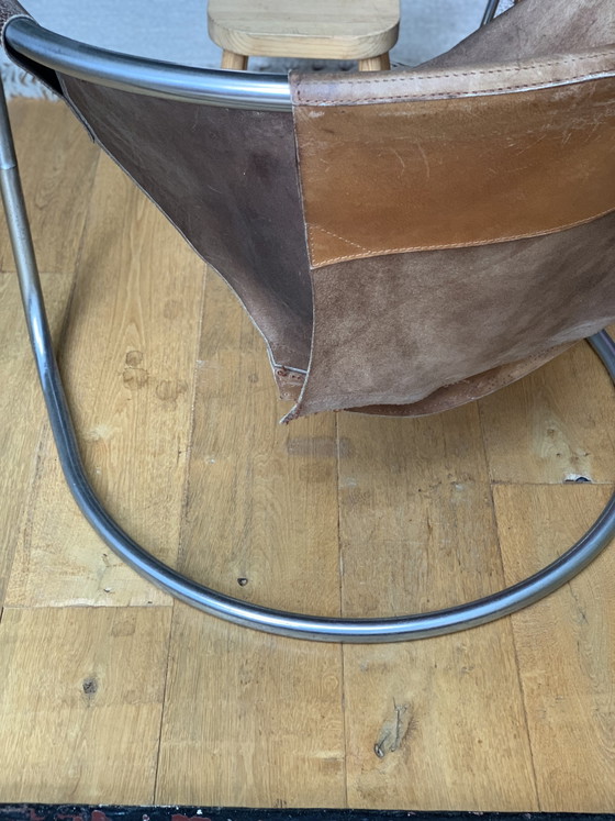 Lounge Sessel Clemens Claessen 1965 Design, Ba-as, Leder, Metall, Braun (Foto 4 von 5)