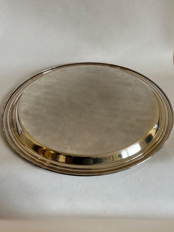 Image 1 of 6 verres vintage en métal argenté et un plateau
