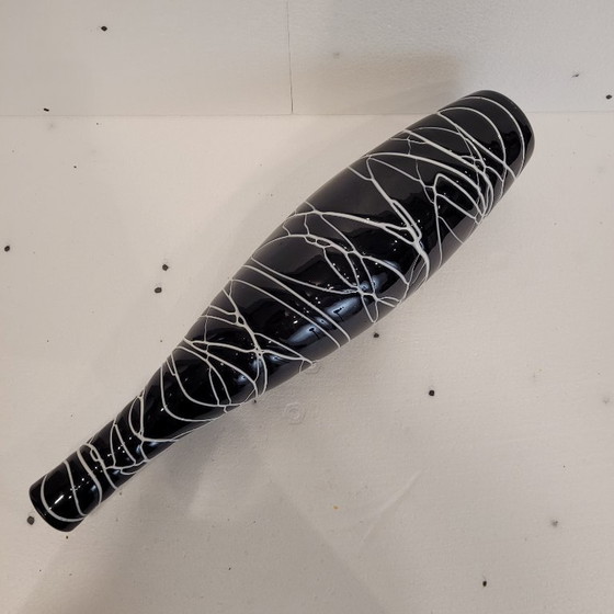 Image 1 of Paar "schwarz-weiße" Vasen, Glas, 70er Jahre - Frankreich