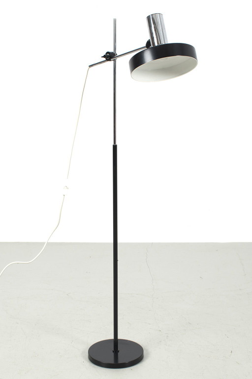 Lampadaire vintage chromé et noir