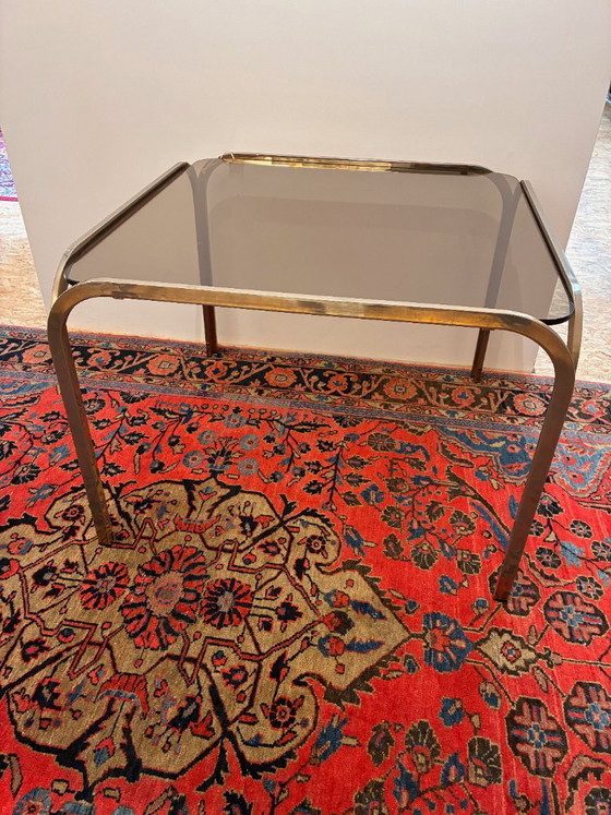Salontafel of bijzettafel van rookglas en verchroomd metaal – Metal (photo 2 of 8)