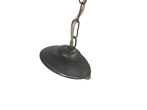 Image 1 of Amsterdamse School - Lantaarnlamp - Hanglamp - Koper - Glas - 1e Kwart 20e Eeuw