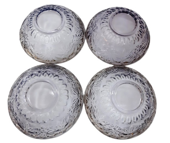 Image 1 of 4 x vintage paarse glazen dessertkommen