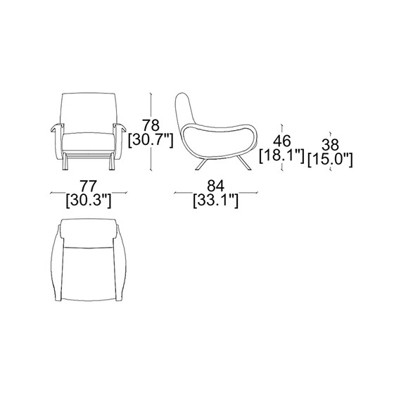 Image 1 of Sessel 720 Lady Ikonische Edition Von Marco Zanuso - Cassina