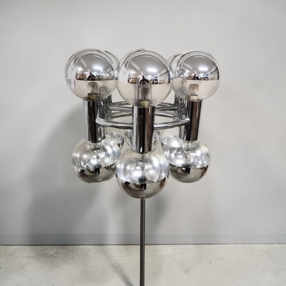 Lampada da terra Vintage Space Age Staff Motoko Ishii, anni '70, design moderno – Lampade da terra, Chrome (photo 5 of 12)