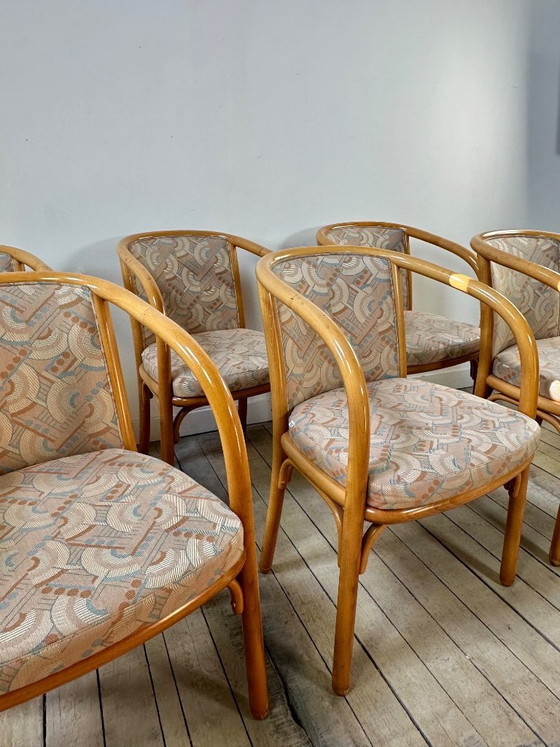Image 1 of Conjunto de 6 sillones Baumann France, década de 1980.