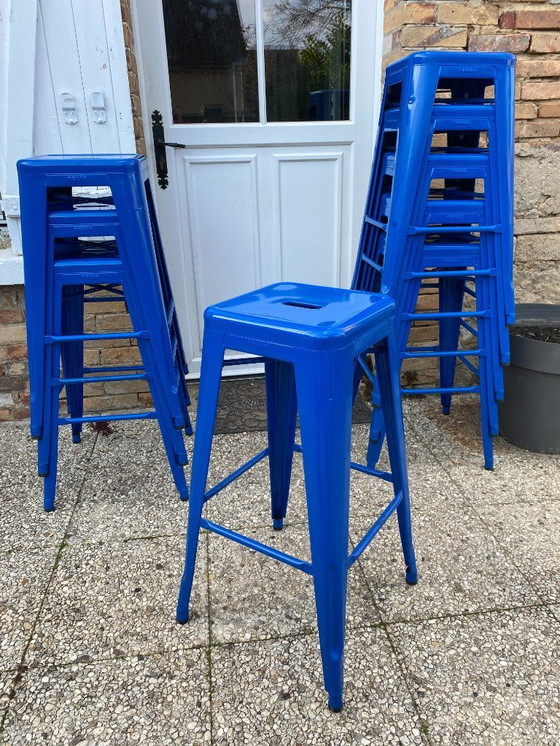 Image 1 of TOLINE H75 stapelbare industriële barkruk, blauw