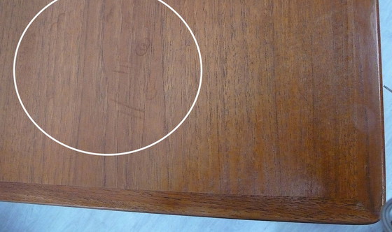 Image 1 of Eettafel van teakhout uitschuifbaar uit de jaren 60, Mid Century Modern, rechthoekig, vintage