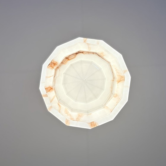 Image 1 of Lampada a sospensione Art Déco con paralume in vetro marmorizzato