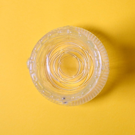 Image 1 of Vintage Pressed Glass Vase / Mid-Century Floral Pattern / Glass Union / Czech Republic / 1960s