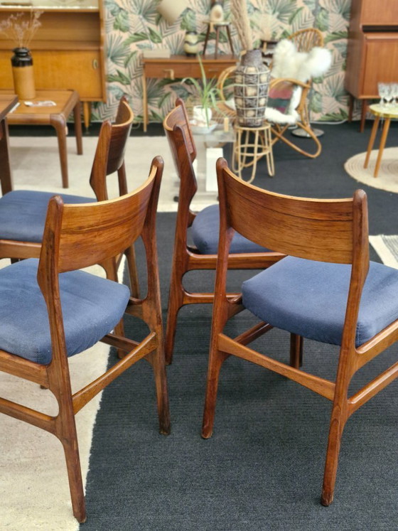 Image 1 of Set da pranzo vintage con tavolo allungabile e 4 sedie in palissandro, anni '70