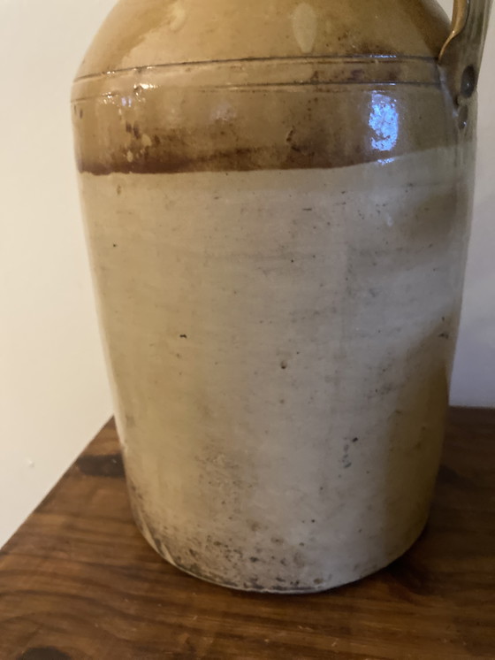 Image 1 of Galón de jarra Antiker, Honig glasierte salzkeramik, Sammlerstück 