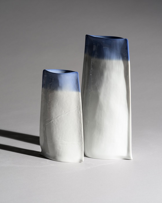 Image 1 of Johan van Loon x Rosenthal Studio-Line Glossy Paper Porcelain Vase Duo Maritime