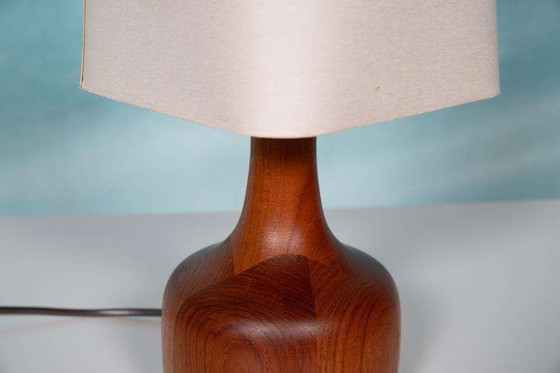 Image 1 of Japandi Danish design table lamp teak, sixties table lamp