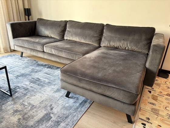 Modernes Sofa Grau Samt – 3-5 Sitzer Sofas, Metall (photo 2 of 5)