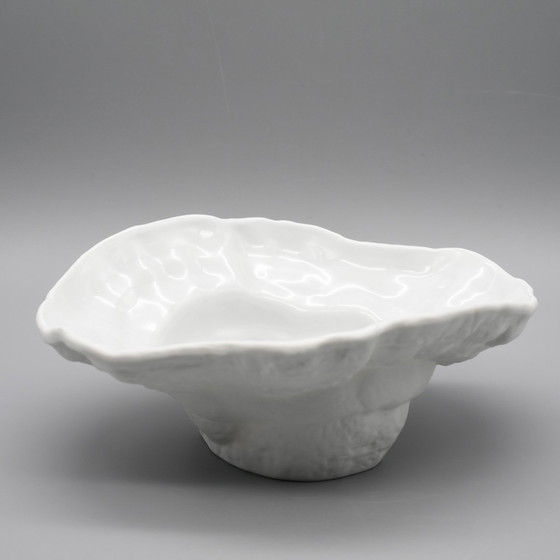 Image 1 of Élégance organique Bol sculptural en porcelaine biscuit blanc par Hutschenreuther, Allemagne, années 1970