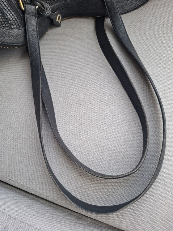 Image 1 of Magnifique sac à bandoulière Delvaux Parsac vintage – Toile de Cuir noire