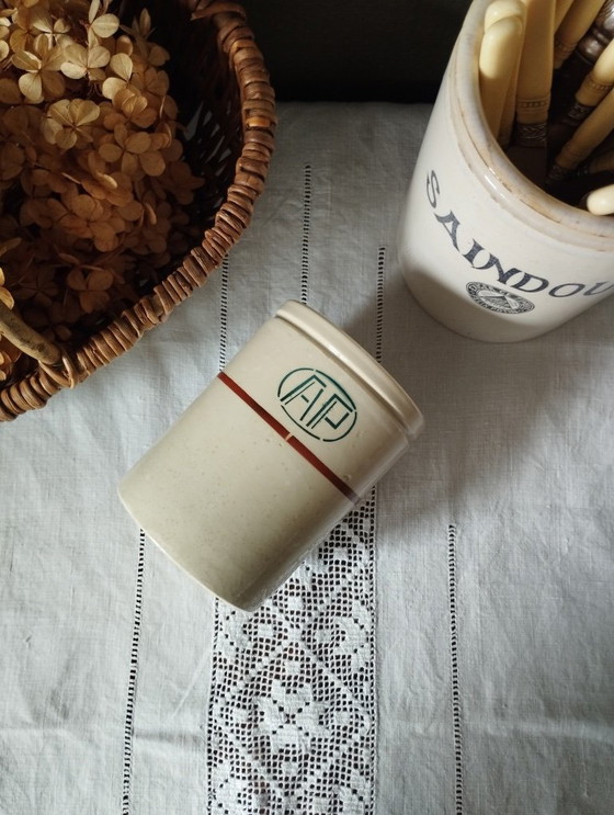 Image 1 of Antieke aardewerken pot "AP"