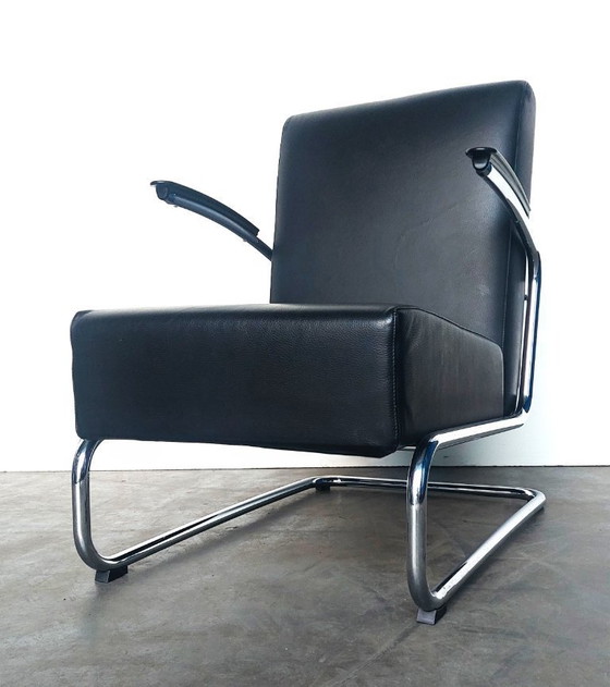 Image 1 of Gispen 405 | glans chroom | zwart leer | zgan