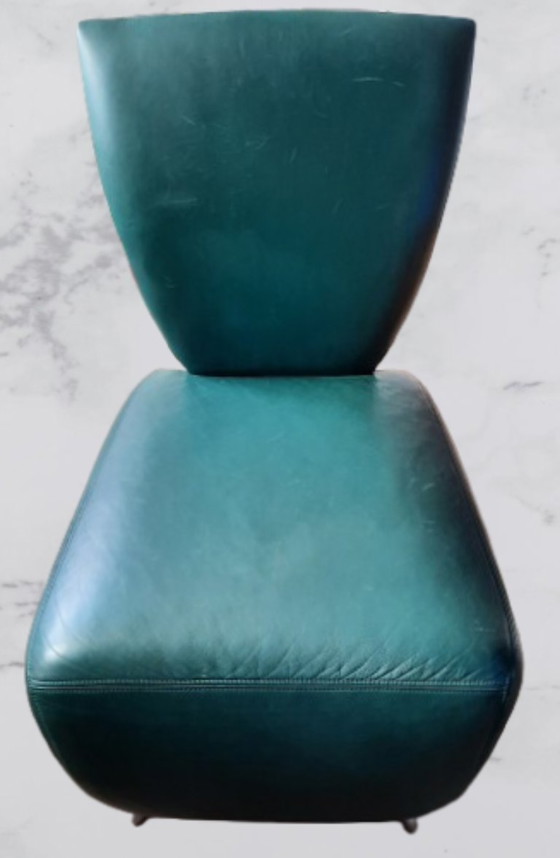 Image 1 of Sillón de cuero Dauphin "Bobo" de Dietmar Scharping - Diseño postmoderno de los años 90