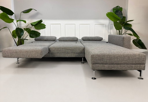 Brühl Moule Ecksofa Stoff Sofa Grau Schlaffunktion