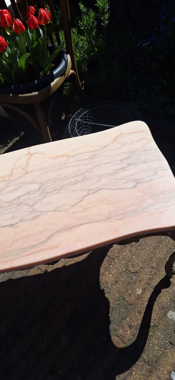 Image 1 of Hollywood Regency coffee table marble brass