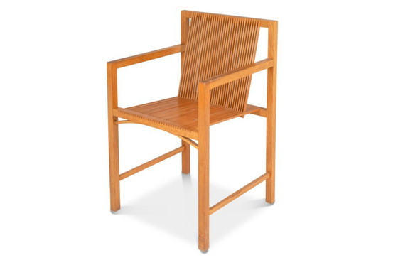 Image 1 of Ruud Jan Kokke. Pair of minimalist oak armchairs. 1980s