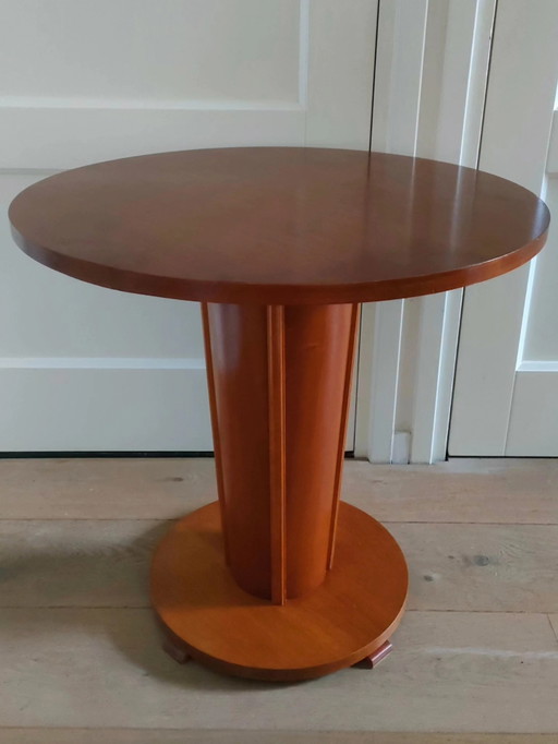 Table basse Art Déco, table d'appoint, pied cylindrique
