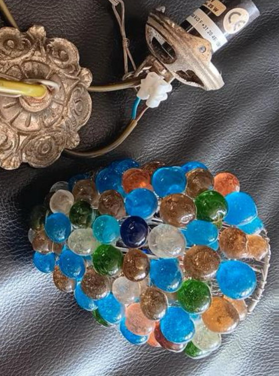 Image 1 of vintage grape bunch pendant lamp made of glass