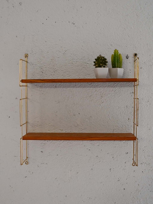 Wall-Mounted Shelf (Hylla) with Brass Structure