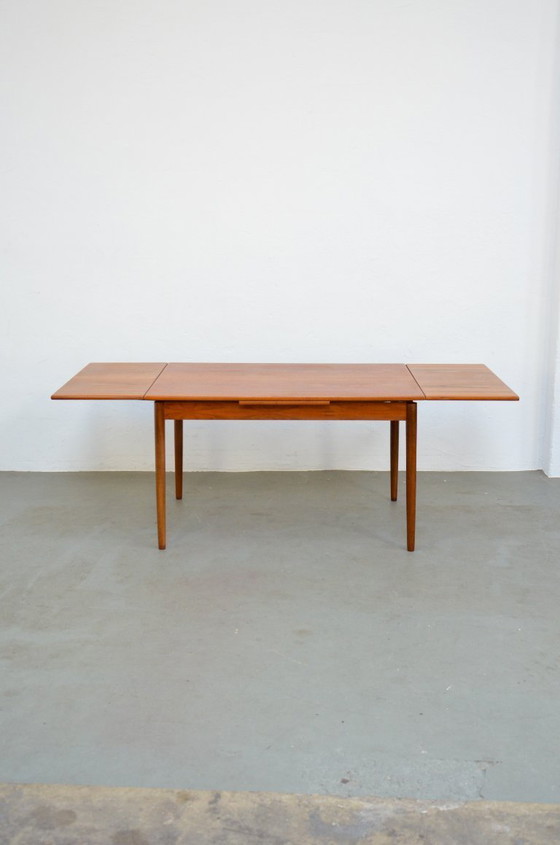 Image 1 of Vintage dining table, kitchen table, teak, mid-century, 60s/70s, extendable, retro