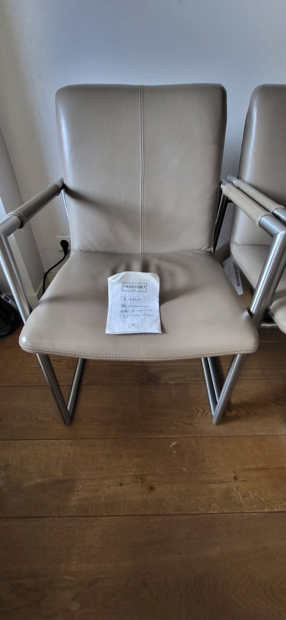 Image 1 of Set aus 6 originalen Habufa Catania Esszimmerstühlen aus Rindsleder