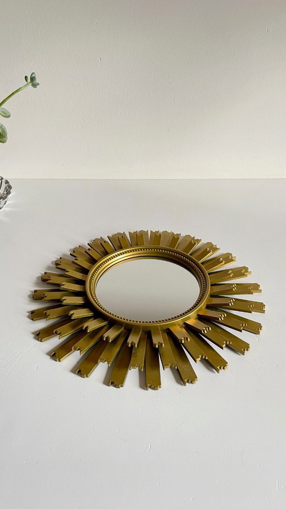 Image 1 of Vintage stijl gouden zonnespiegel