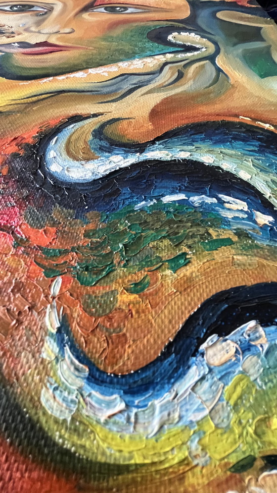 Image 1 of Dipinto originale - Gunay Baytarova - Ritratto astratto (80 x 60 cm)