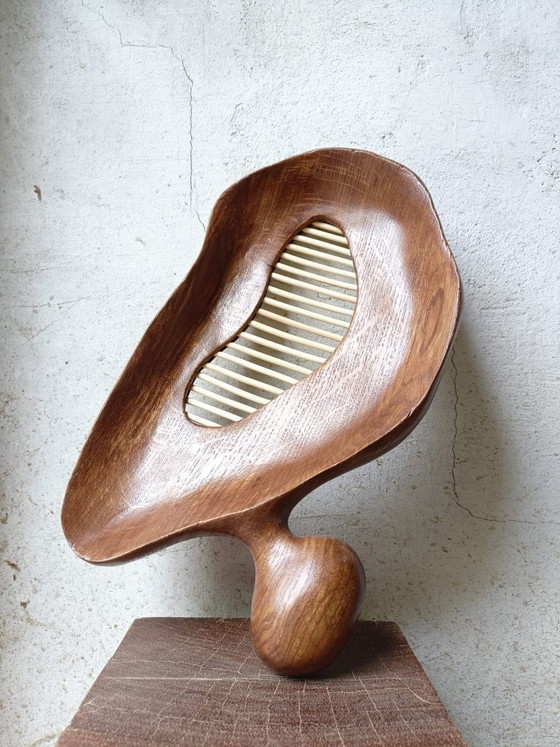 Geschnitztes Tablett aus massiver Eiche, organische Form – retroDom, Tischdekoration, Wood (photo 8 of 8)