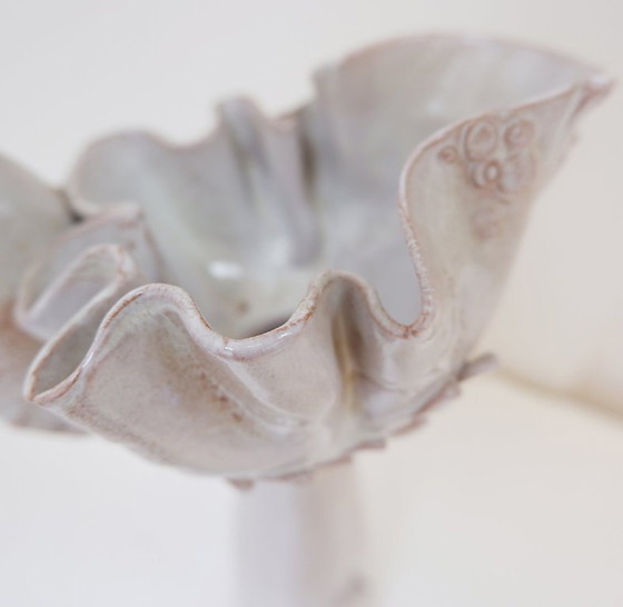 Image 1 of Ceramic Sculpture Female Face Flower Vase Decoration