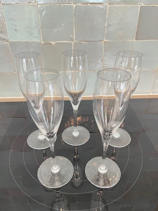 5 bicchieri da champagne in cristallo Baccarat - modello Saint Rémy